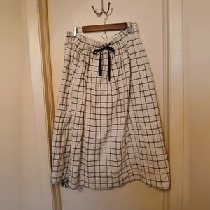 Checkered Cream Skirt with Black Accents